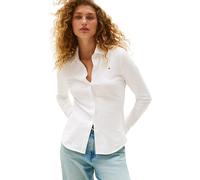 Tommy Hilfiger Camisa Mujer 1985 Slim con Cuello francés, Blanco (Ecru), L
