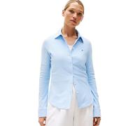 Tommy Hilfiger Camisa Mujer 1985 Slim con cuello francés, Multicolor (Ithaca Stp/ Vessel Blue), M