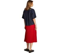 Tommy Hilfiger Camisa Mujer Linen Relaxed de manga corta, Azul (Dark Night Navy), 32