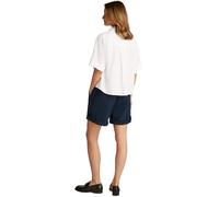 Tommy Hilfiger Camisa Mujer Linen Relaxed de Manga Corta, Blanco (TH Optic White), 42