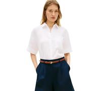 Tommy Hilfiger ESS Linen SS Shirt Ww0ww48925 Camisa S/S, White (TH Optic White), M para Mujer