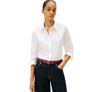 Tommy Hilfiger Camisa Mujer Poplin Regular con Cuello francés, Blanco (TH Optic White), 46