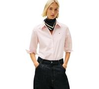 Tommy Hilfiger Camisa Mujer Poplin Regular con Cuello francés, Gris (Classic Ithaca STP Bonita Pink), 42