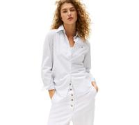 Tommy Hilfiger Camisa Mujer Poplin Regular con cuello francés, Multicolor (Classic Ithaka Stp Breezy Blue), 46