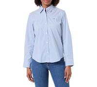 Tommy Hilfiger Camisa Mujer Poplin Regular con Cuello francés, Negro (Classic Ithaca STP Mesmerizing Blue), 36