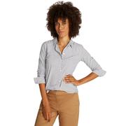 Tommy Hilfiger Camisa Mujer Poplin Regular Fit, Multicolor (Classic Ithaca/Dark Night Navy), 38
