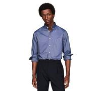 Tommy Hilfiger Camisa Oxford de Manga Larga, Ajuste Regular, Camisas para Hombre, Camisetas con Botones, también Disponible en Tallas Grandes y Altas, Cielo del Desierto, L