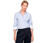 Tommy Hilfiger Fill Regular Shirt WW0WW40531 Camisas Casuales, Azul (Well Water), 44 para Mujer