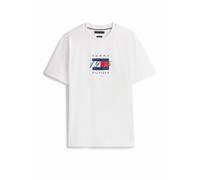 Tommy Hilfiger Camiseta de Manga Corta Hombre Linear Flag Graphic Regular Fit, Blanco (White), XXL