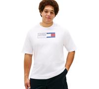 Tommy Hilfiger Camiseta BT-Brand Love Text Box tee-B MW0MW44054 S/S para Hombre, Color Blanco, Talla 4XL