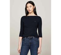 TOMMY HILFIGER Camiseta con cuello barco y mangas 3/4. Color Azul Marino