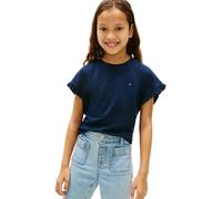 Tommy Hilfiger Camiseta de Manga Corta Chicas Essential Top Relaxed Fit, Azul (Dark Night Navy), 8 Años