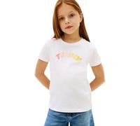 Tommy Hilfiger Camiseta de Manga Corta Chicas Puff Print de algodón, Blanco (White), 16 Años