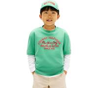 Tommy Hilfiger Camiseta de Manga Corta Chicos NYC de algodón, Verde (Bahama Green), 10 Años
