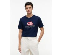 TOMMY HILFIGER Camiseta de manga corta con bandera AMERICANA. Color Azul Marino