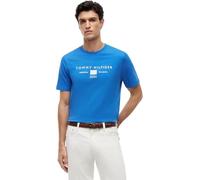 Tommy Hilfiger Camiseta de Manga Corta Hombre Brand Love Mono Stack de algodón, Azul (Blue Orbit), XS