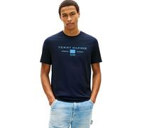 Tommy Hilfiger Camiseta de Manga Corta Hombre Brand Love Mono Stack de algodón, Azul (Desert Sky), S