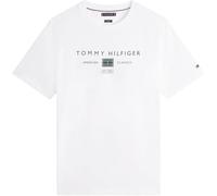 Tommy Hilfiger Camiseta de Manga Corta Hombre Brand Love Mono Stack de algodón, Blanco (White), XL