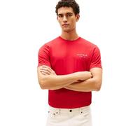 Tommy Hilfiger Camiseta de Manga Corta Hombre Brand Love Small con Cuello Redondo, Rojo (Medium Red), S