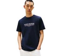 Tommy Hilfiger Camiseta de Manga Corta Hombre Brand Love tee de algodón, Azul (Desert Sky), S