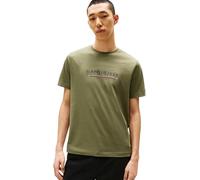 Tommy Hilfiger Camiseta de Manga Corta Hombre Brand Love tee de algodón, Verde (Battle Green), XS