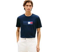 Tommy Hilfiger Camiseta de Manga Corta Hombre Brand Love Text Box de algodón, Azul (Desert Sky), M