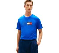 Tommy Hilfiger Camiseta de Manga Corta Hombre Brand Love Text Box de algodón, Azul (Regal Blue), S
