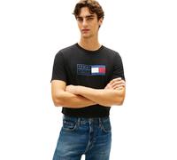 Tommy Hilfiger Camiseta de Manga Corta Hombre Brand Love Text Box de algodón, Negro (Black), L