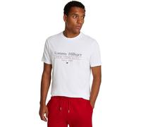 Tommy Hilfiger Camiseta de manga corta Hombre Center Stack Tee con cuello redondo, Blanco (White), XL