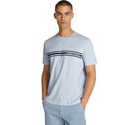Tommy Hilfiger Camiseta de manga corta Hombre Central Chest Stripe de algodón, Azul (Breezy Blue), 3XL