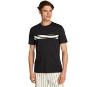Tommy Hilfiger Camiseta de Manga Corta Hombre Central Chest Stripe de algodón, Negro (Black), 3XL