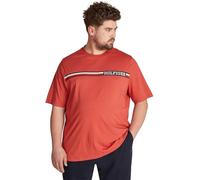 Tommy Hilfiger Camiseta de Manga Corta Hombre Chest Stripe con Cuello Redondo, Rojo (Terra Red), XXL