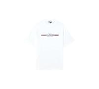 Tommy Hilfiger Camiseta de Manga Corta Hombre Chest Stripe tee con Cuello Redondo, Blanco (White), XXL