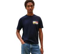 Tommy Hilfiger Camiseta de Manga Corta Hombre Colour Flag tee Regular Fit, Azul (Desert Sky), L