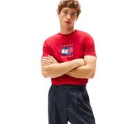 Tommy Hilfiger Camiseta de Manga Corta Hombre Linear Flag Graphic Regular Fit, Rojo (Medium Red), XL