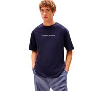 Tommy Hilfiger Camiseta de Manga Corta Hombre Logo con Cuello Redondo, Azul (Desert Sky), S