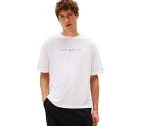 Tommy Hilfiger Camiseta de Manga Corta Hombre Logo con Cuello Redondo, Blanco (TH Optic White), S