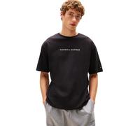 Tommy Hilfiger Camiseta de Manga Corta Hombre Logo con Cuello Redondo, Negro (Black), M