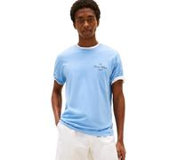 Tommy Hilfiger Camiseta de Manga Corta Hombre Outline Script tee Regular Fit, Azul (Cloudy Blue), M