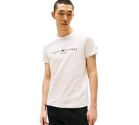 Tommy Hilfiger Camiseta de manga corta Hombre Slim Fit, Beige (Heathered Oatmilk), XXL