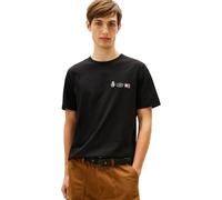 Tommy Hilfiger Camiseta de Manga Corta Hombre Small Crest Outline con Cuello Redondo, Negro (Black), XS