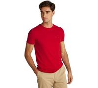 Tommy Hilfiger Camiseta de manga corta hombre Stretch Slim Fit, cuello redondo Rojo XL