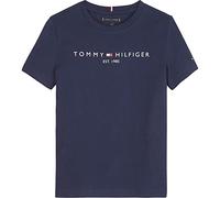 Tommy Hilfiger Camiseta de Manga Corta Infantil Unisex Essential tee con Cuello Redondo, Azul (Twilight Navy), 6 Años