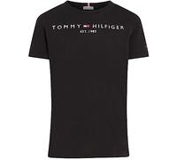 Tommy Hilfiger Camiseta de Manga Corta Infantil Unisex Essential tee con Cuello Redondo, Negro (Black), 9 Meses
