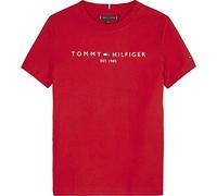 Tommy Hilfiger Camiseta de Manga Corta Infantil Unisex Essential tee con Cuello Redondo, Rojo (Deep Crimson), 10 Años