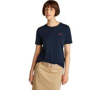 Tommy Hilfiger Camiseta de Manga Corta Mujer Contrast Flag tee con Cuello Redondo, Azul (Dark Night Navy), XS