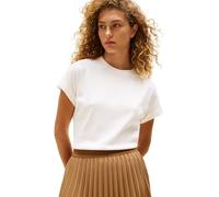 Tommy Hilfiger Camiseta de Manga Corta Mujer Gold Button con Cuello Redondo, Blanco (Ivory Silk), XS