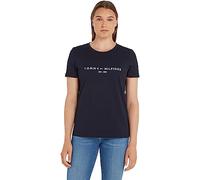 Tommy Hilfiger Mujer Camiseta Manga Corta Heritage Cuello Redondo, Azul (Desert Sky), XL