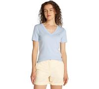 Tommy Hilfiger Camiseta de Manga Corta Mujer New Slim Cody con Cuello de Pico, Azul (Breezy Blue), M