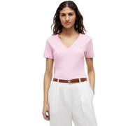 Tommy Hilfiger Camiseta de Manga Corta Mujer New Slim Cody con Cuello de Pico, Rosa (Classic Pink), S